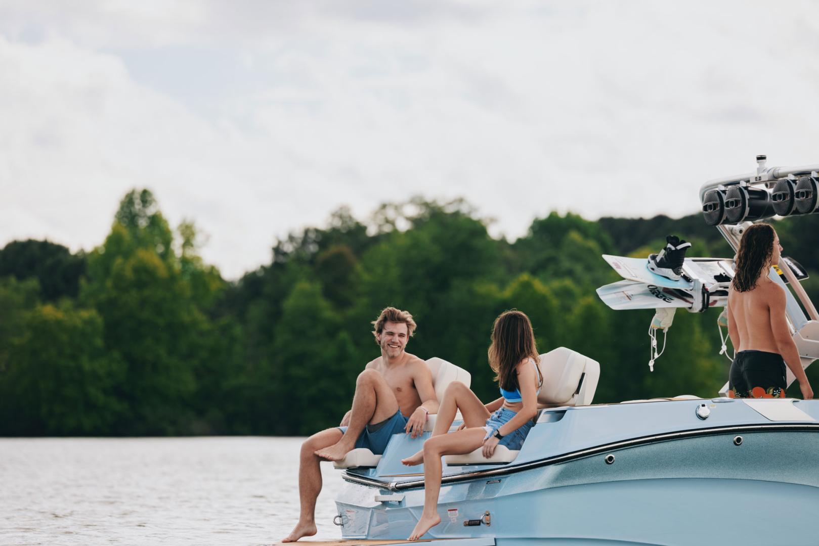 Couple enjoying time on the water